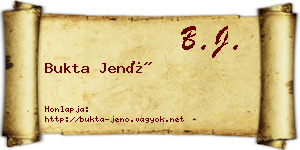 Bukta Jenő névjegykártya
